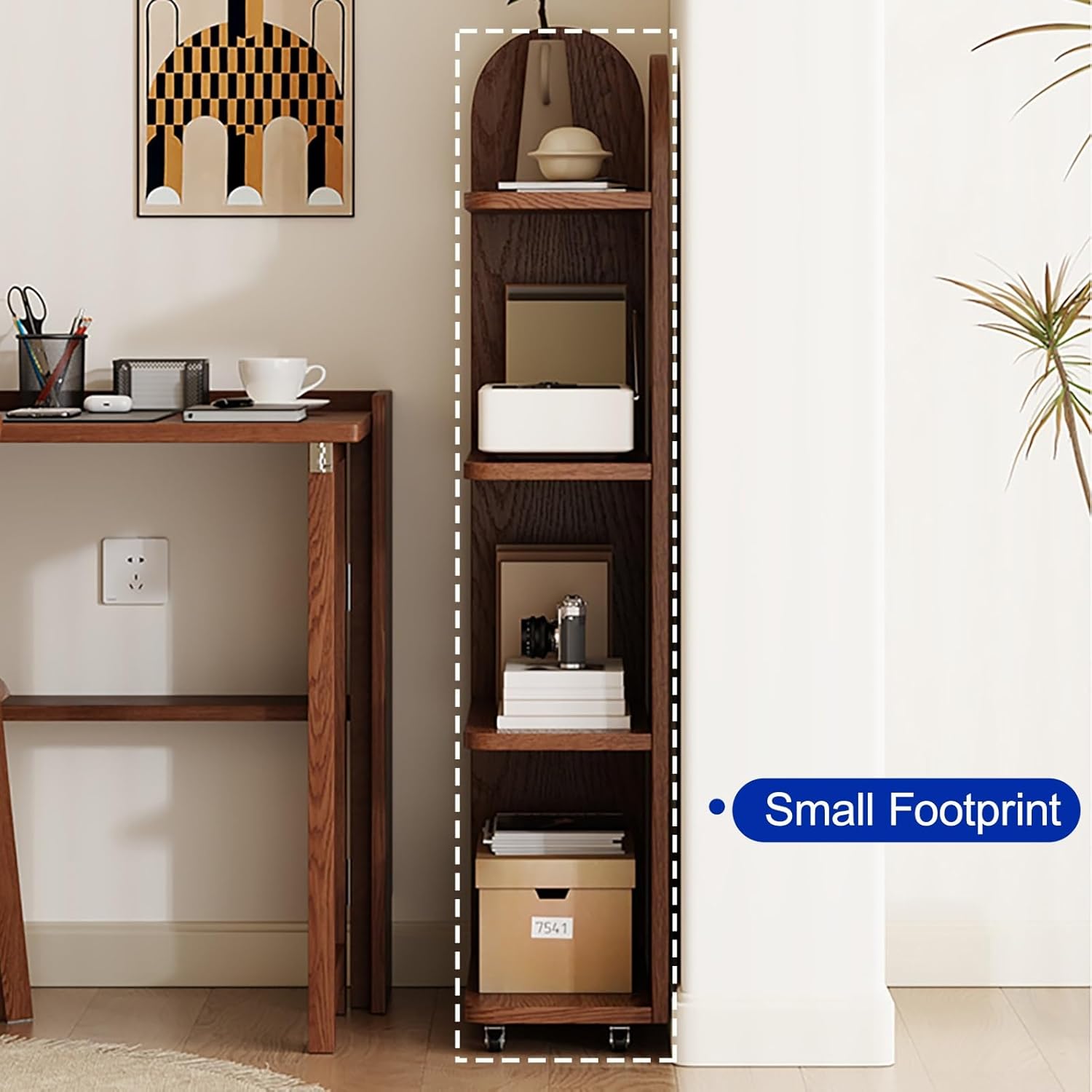 Wood Corner Bookshelf 360° Spinning Book Shelf Tower for Kids, Large Display Shelf Bookcase for Office Bedroom Living Room Easy Assembly(Brown)