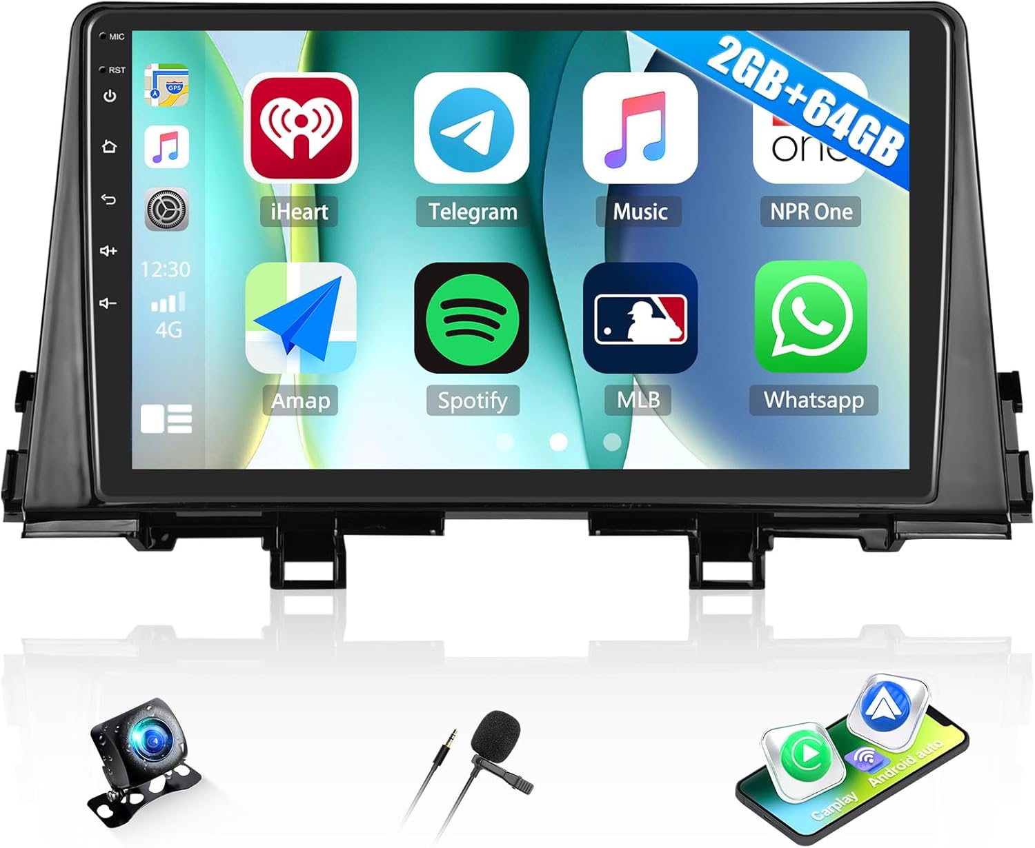 2G+64G Car Stereo for KIA Picanto Morning 2017-2020 with Wireless CarPlay Android Auto, 9