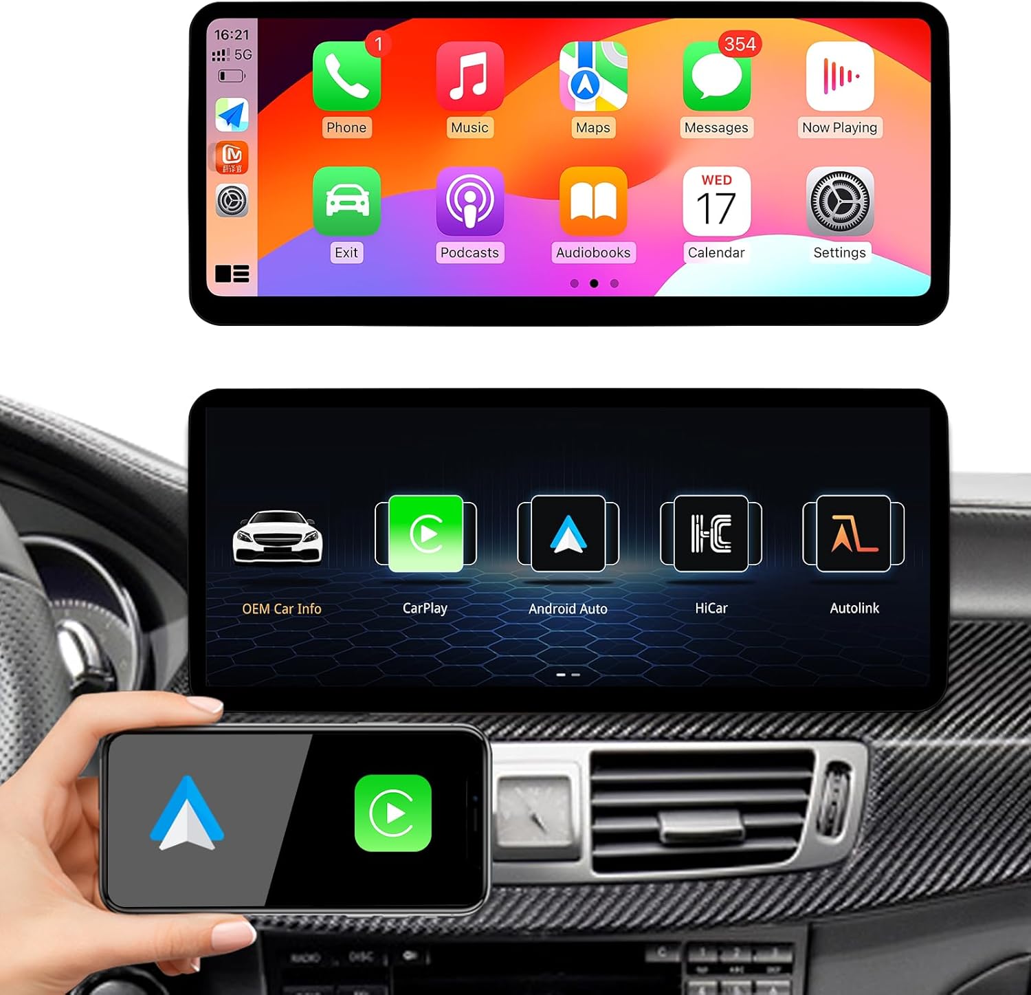 Ultra Narrow 12.3 Inch Touch Screen Carplay Android auto Radio for Mercedes Benz CLS Class W218 NTG 5.0 2014-2017 Car Stereo Multimedia Player Mirror Link (Linux 5.0 System)