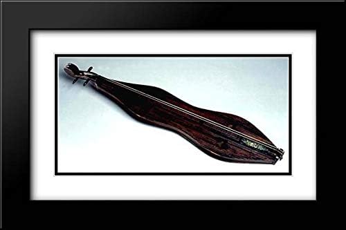 Charles Napoleon Prichard - 24x16 Modern Black Framed and Double Matted Art by Museum Prints Titled: Appalachian Dulcimer
