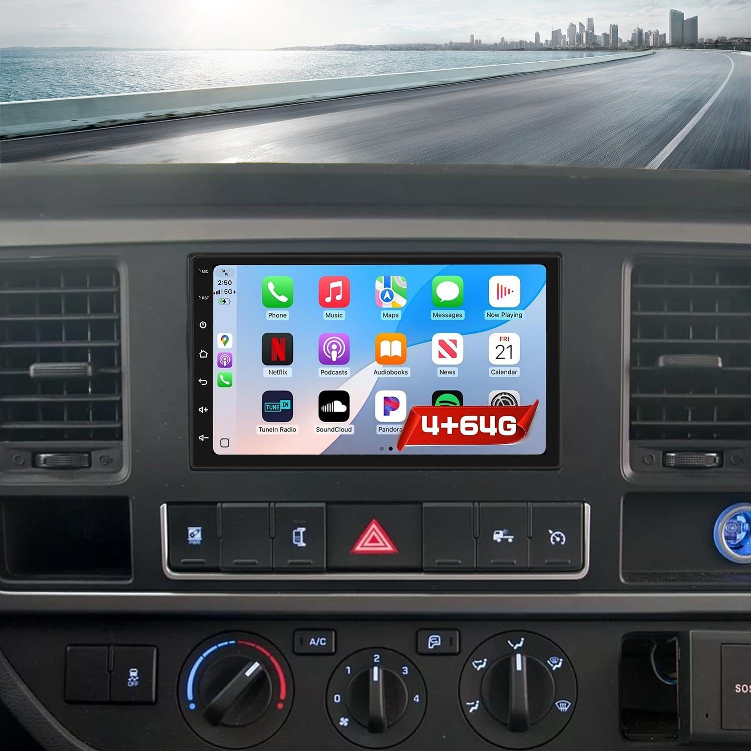 4+64G Android 14 Car Stereo Fit for Isuzu NNR/NPR/NPS/NQR 2009-2020 Radio Upgrade 7 Inch Touch Screen with Wireless Carplay Android Auto AHD Backup Camera Mirror Link GPS SWC WiFi FM