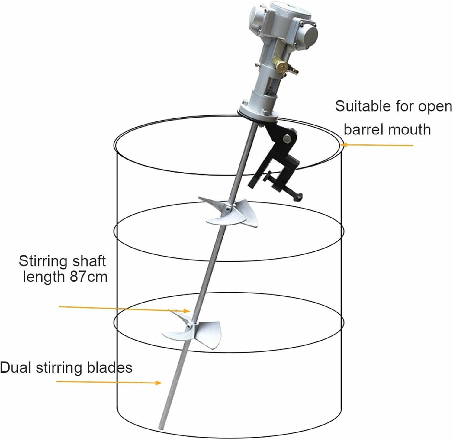 Pneumatic Paint Mixer 200L, Stainless Steel Automatic Stirring Machine with Air Agitator, Bracket Mixer, for Viscous Liquid, Ink, Dye, Adhesive, Mixing Applications-