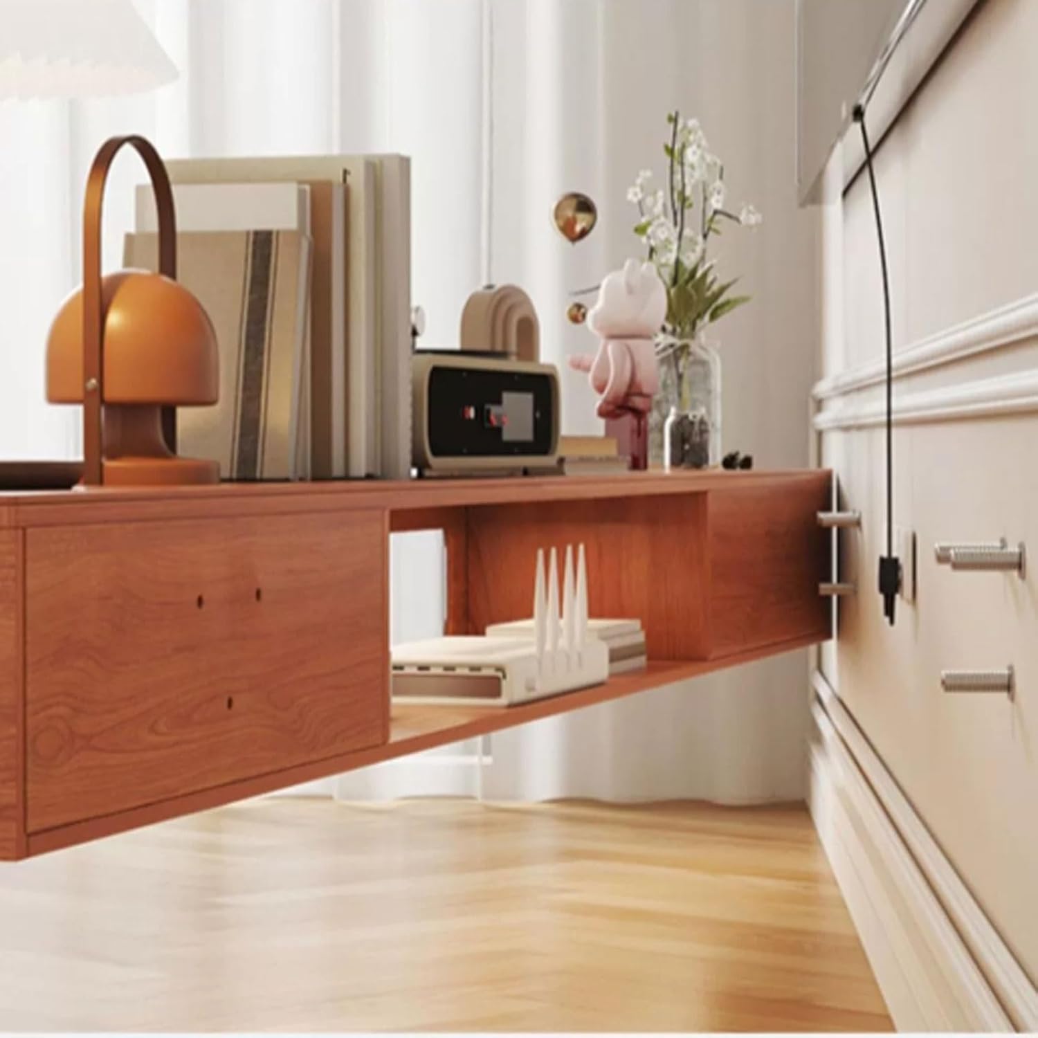 TV Cabinet Household Floating TV Stand Wall Mounted Entertainment Center and Cabinet Shelf TV Console with Storage TV Shelf for Bedroom Living Room Television Stand