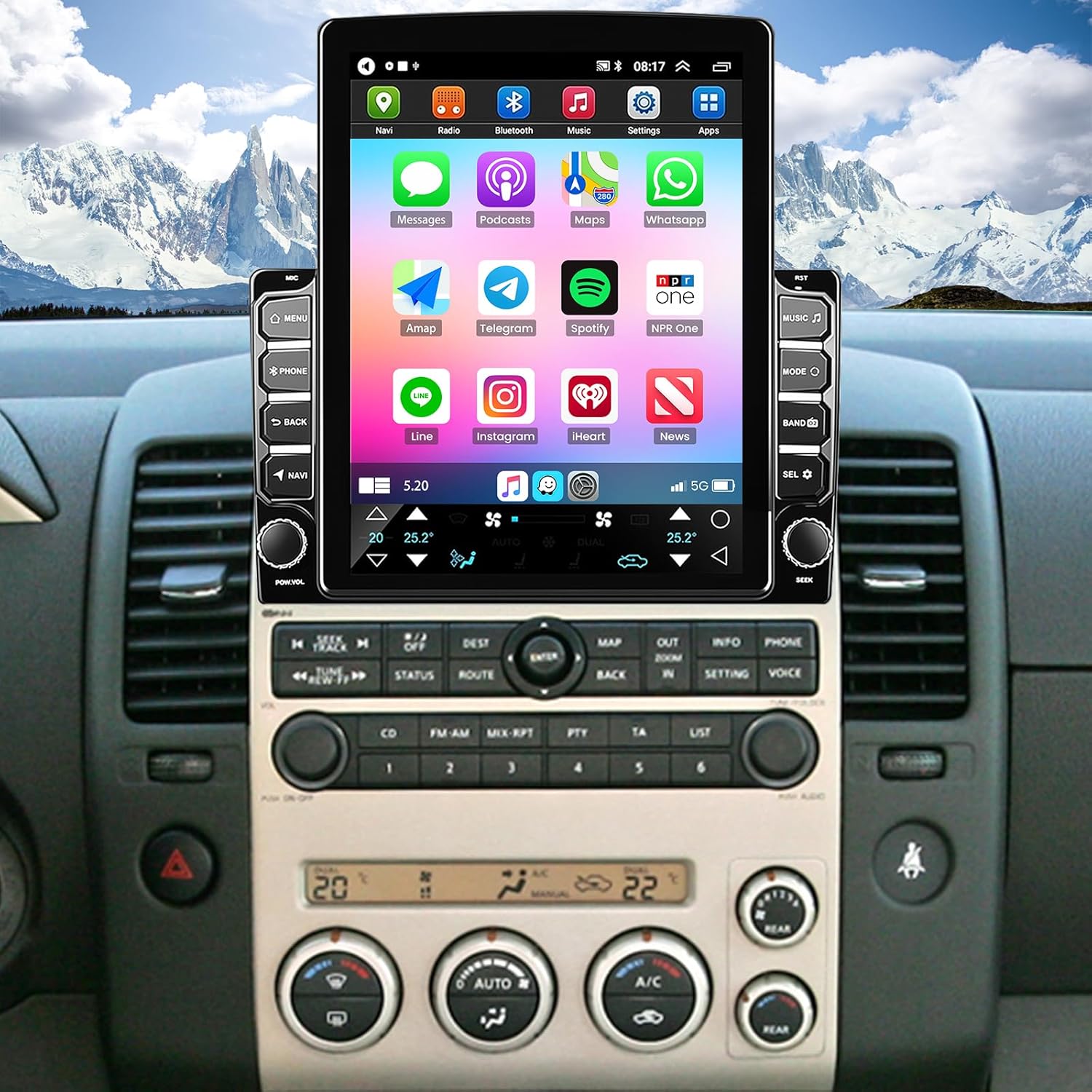 Car Stereo Radio for Nissan Pathfinder 2005-2010 with Wireless Carplay & Android Auto,9.7 Inch Car Audio Receiver GPS Navigation Unit with Bluetooth Head Unit Backup Camera WiFi SWC- 2G+32G