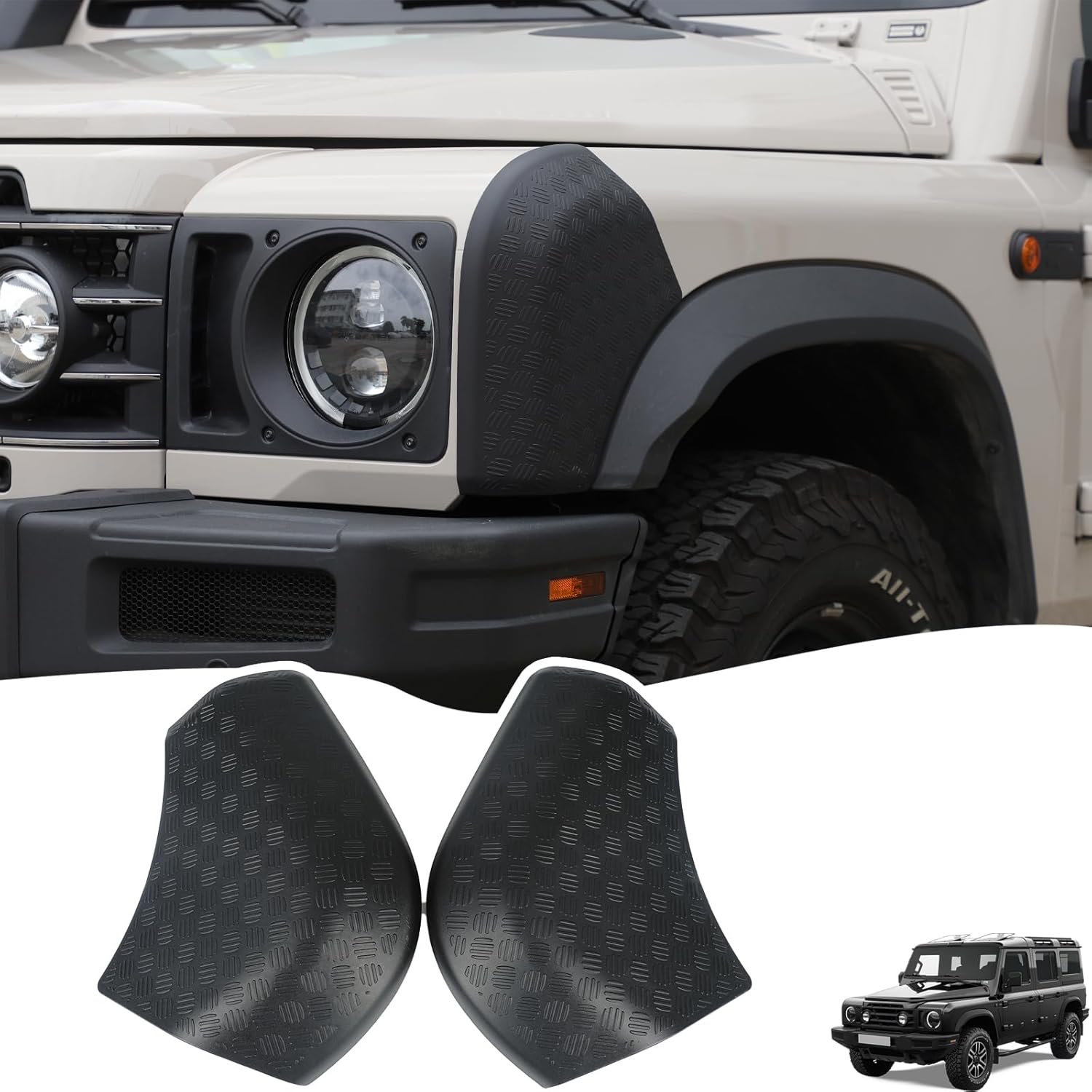 Front Corner Edge Protector Compatible with Ineos Grenadier 2020-2025 Accessory, 2-PCS Anti Scratch Front Corner Guards Protector (Frosted Black)