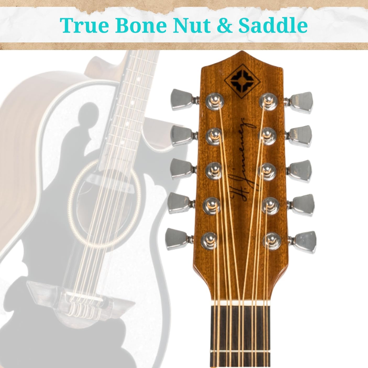 H. Jimenez LBQ4EBT El Patron Bajo Quinto, Acoustic-Electric Guitar with Gig Bag, Glossy Black