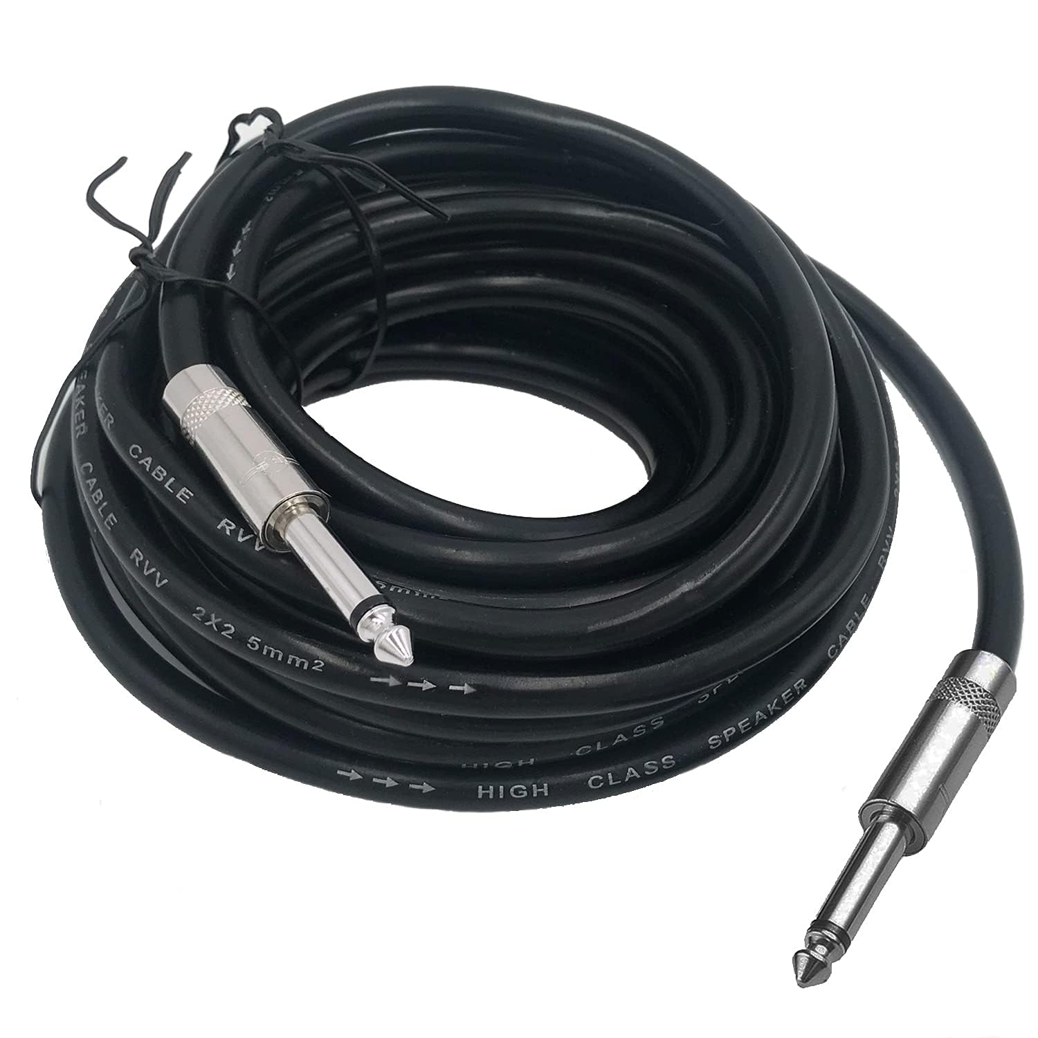 2 Pack 100ft 1/4 Inch to 1/4 Inch Male Speaker Cable, 100 feet 6.35mm Stereo Audio Connection Cord, 12 Gauge AWG Wires