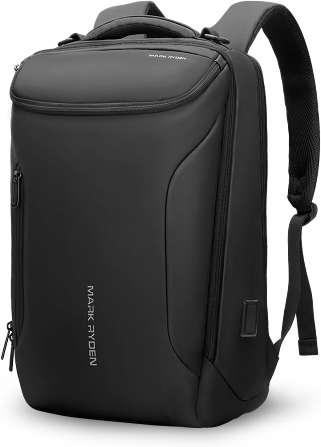MARK RYDEN Business Backpack for Men, Waterproof High Tech Backpack with Sport Car Shape Design and USB Charging Port, Travel Laptop Backpack Fits 17.3 Inch Notebook