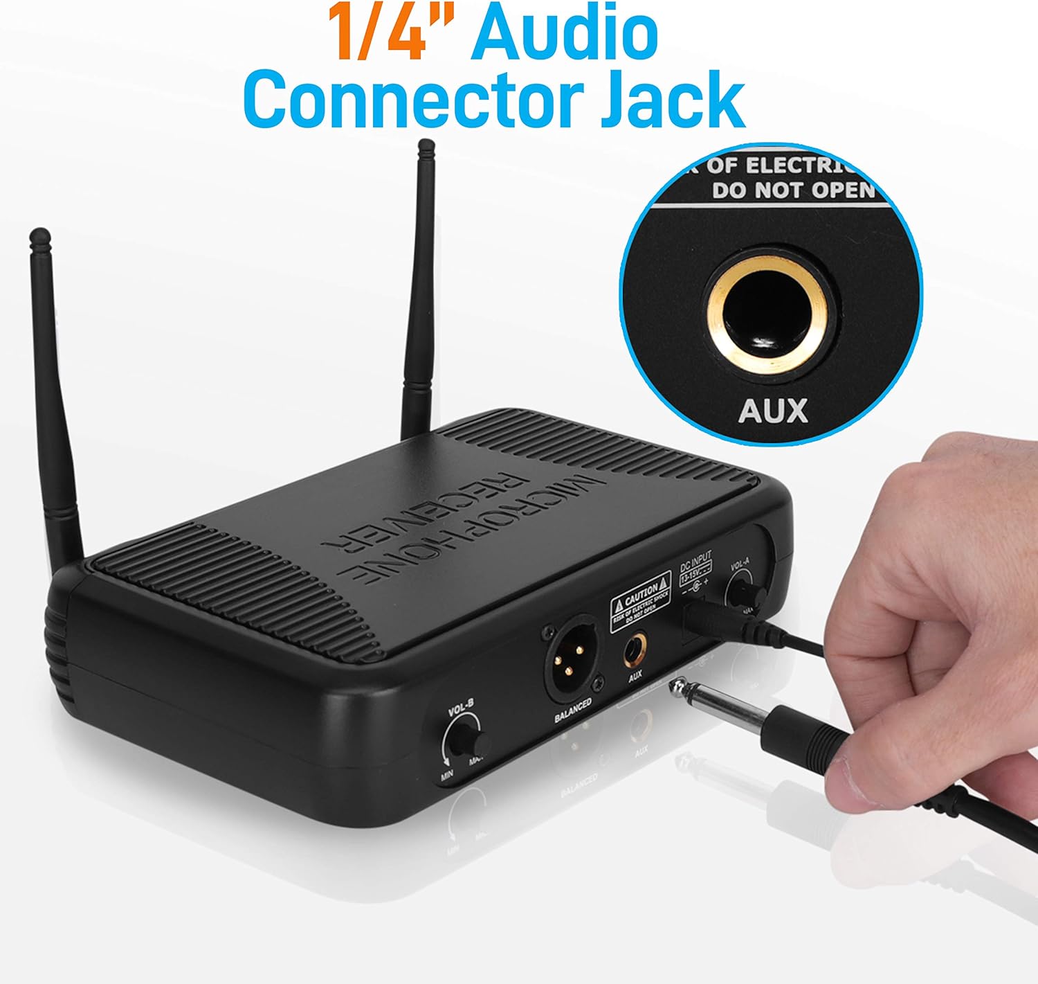 PYLE-PRO Professional Wireless Microphone System - Dual UHF Band, Wireless, Handheld, 2 MICS With 8 Selectable Frequency Channels, Independent Volume Controls, AF & RF Signal Indicators - PDWM3375