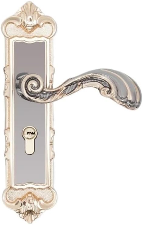 Black-Gold Door Lock, Copper with Handles Keys Suitable 35-45mm for Solid Wood Doors