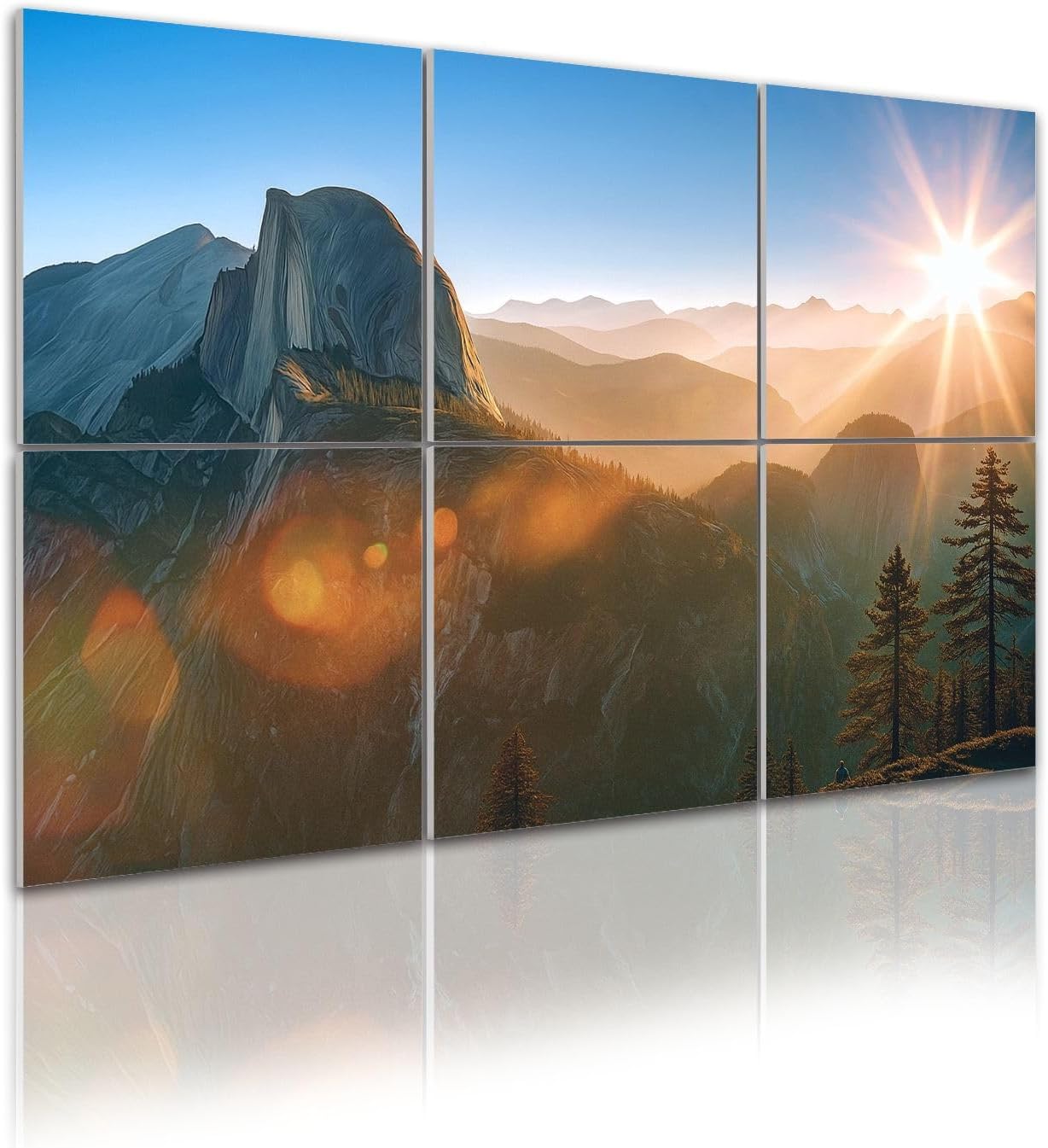 6 Pack Art Acoustic Panels Sun Rising Half Dome Sound Absorbing Panel 48