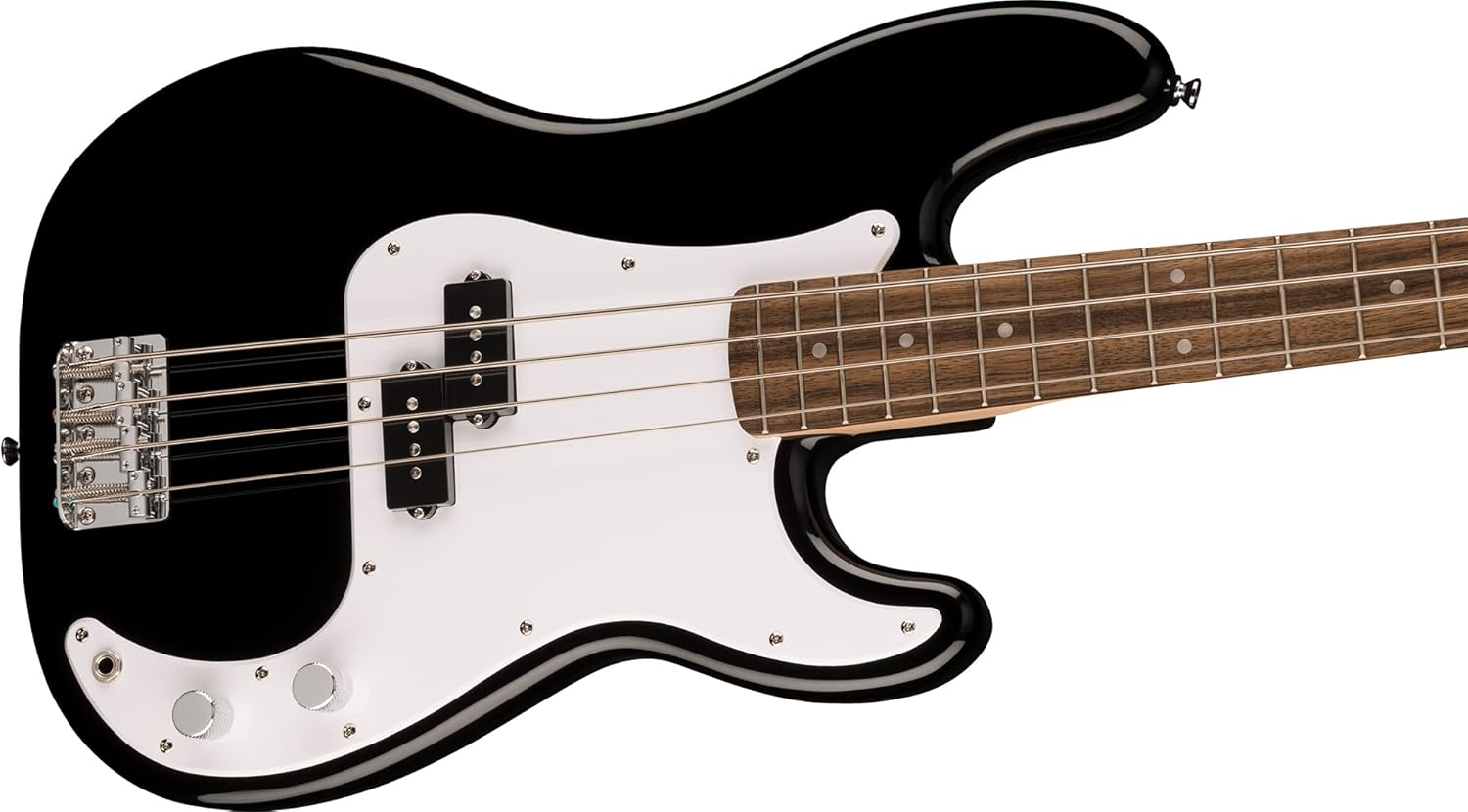 Fender Squier Sonic Precision Bass Guitar, Laurel Fingerboard - Black Bundle with Rumble 15 Bass Amplifier, Cable, Tuner, Strap, and Austin Bazaar Instructional DVD