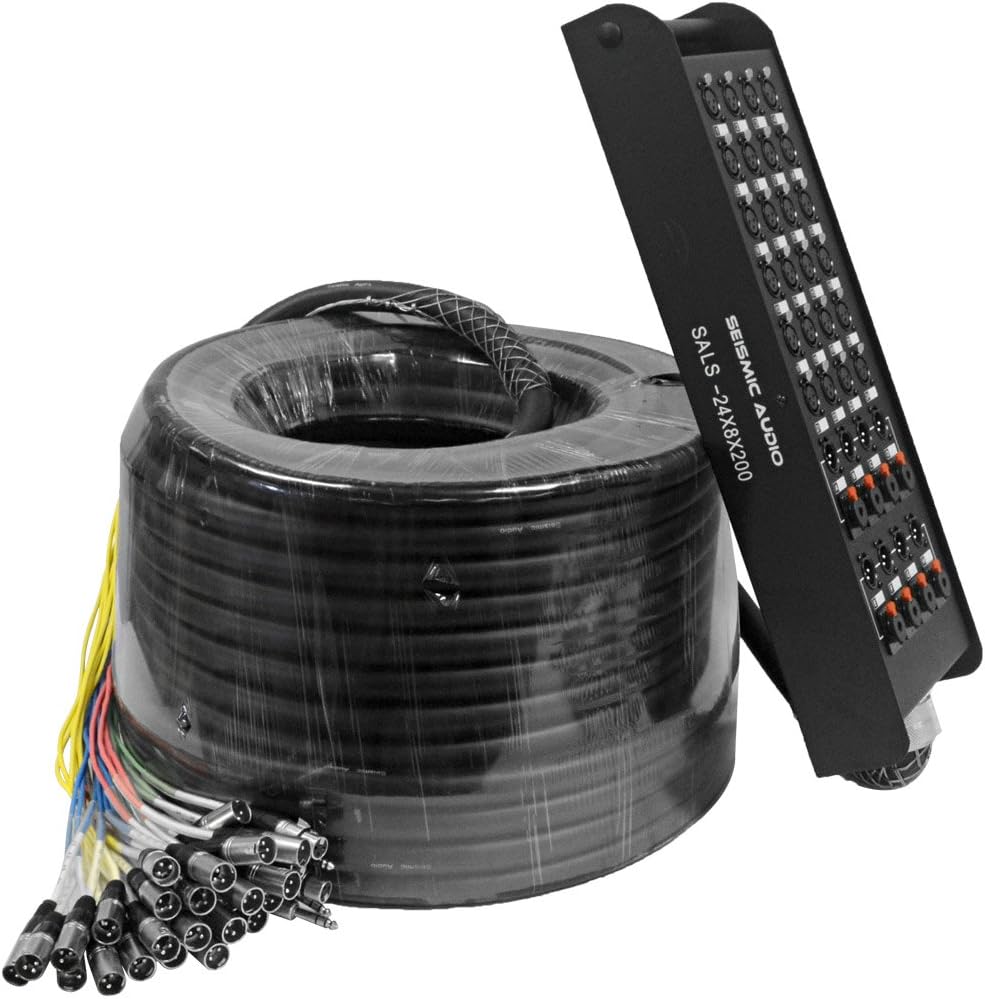 Seismic Audio SALS-24x8x200 24 Channel 200' Pro Stage XLR Snake Cable (XLR & 1/4