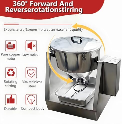 360° Rotation Powder Mixer - 20L Capacity, Stainless Steel, High-Speed Copper Motor, Adjustable Speed for Lab, Granules & Dry Powder Mixing Machine