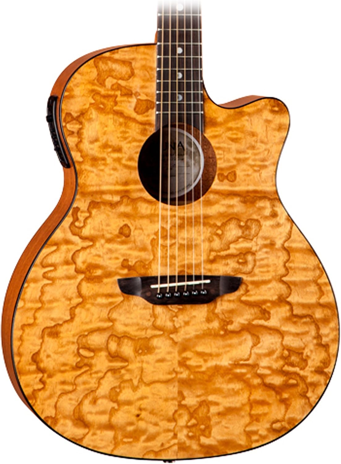 Luna Gypsy Grand Concert Acoustic/Electric Guitar, Gloss Natural