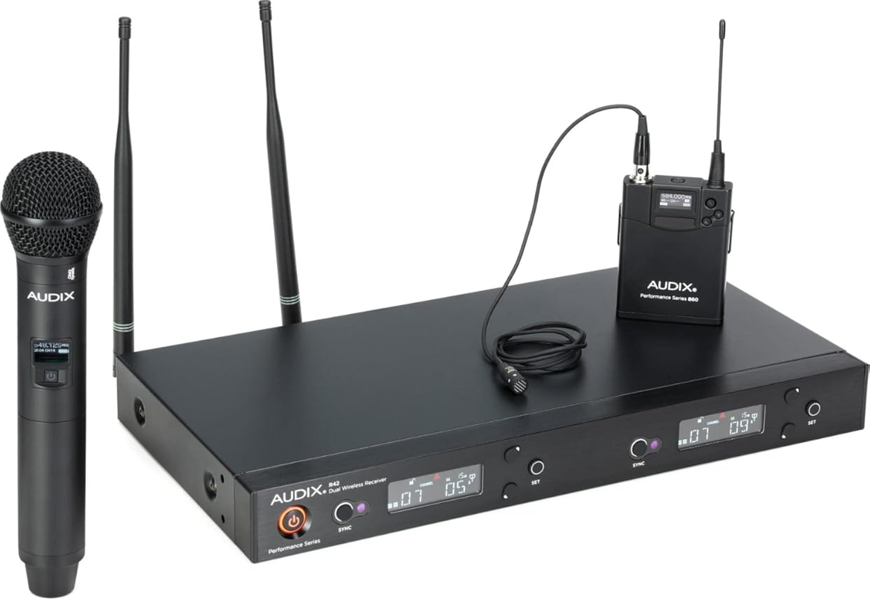AUDIX AP42 C210 Wireless Combo Handheld and Lavalier Microphone System for Video Productions, Theatrical Productions, and Public Speaking