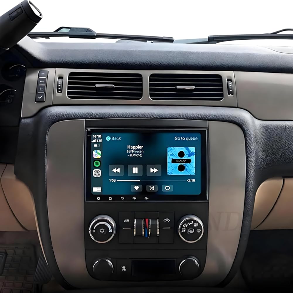 2+32G 8in Car Stereo for Chevrolet Silverado 2007-2018 GMT900/K2XX, for Chevy Tahoe 2007-2014 GMT900 w/GPS with Carplay w/Android Auto Double Din Touchscreen Car Radio Receiver Backup Camera