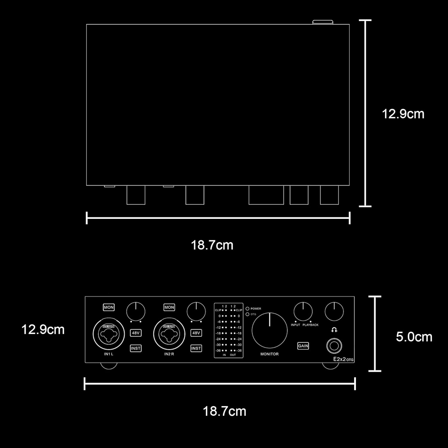 TOPPING E2x2 OTG USB Audio Interface - Ultra-Linear Preamp & Powerful Headphone Amp,Optical Output, Dual Mobile Streaming, Zero-Latency, 192kHz/24bit Recording, PC/Mobile Compatible(White)