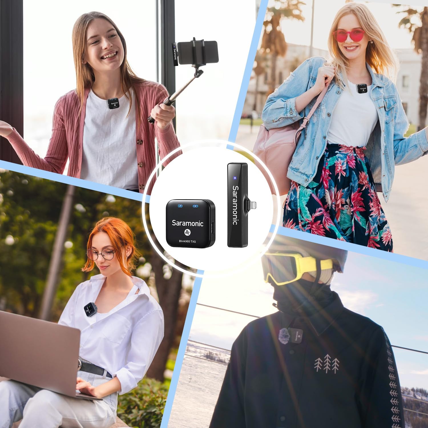 Saramonic Blink900 S3 Wireless Lavalier Microphone for iPhone iPad Phone, 6H Battery Life, 656ft Transmission, Wireless Lapel Lightning Clip-On Mic Microphones for Video Recording Vlog Live Streaming