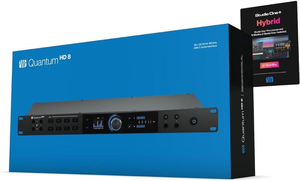 PreSonus Quantum HD 8 USB-C Audio Interface Bundle with 1/4