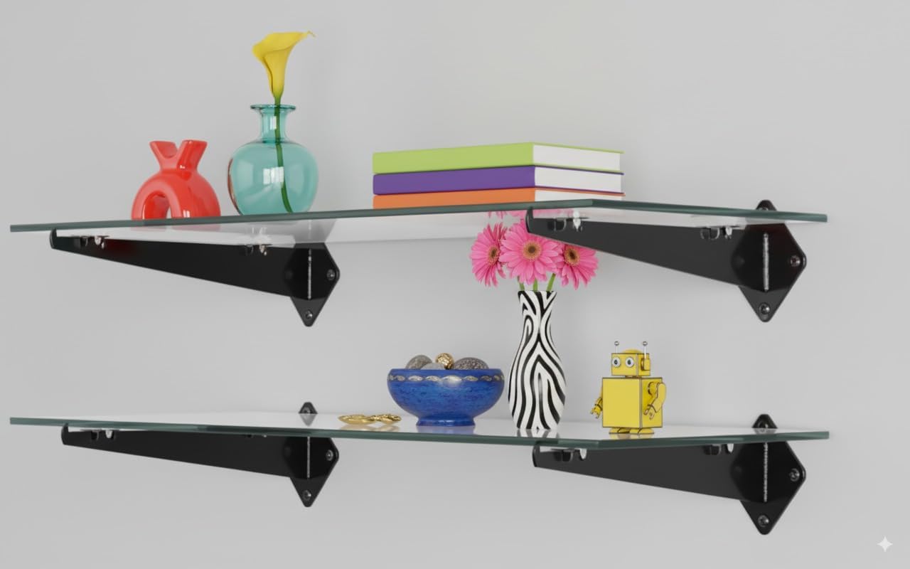 WISDOMFUR 5-Pack Tempered Glass Shelf Panels – 14