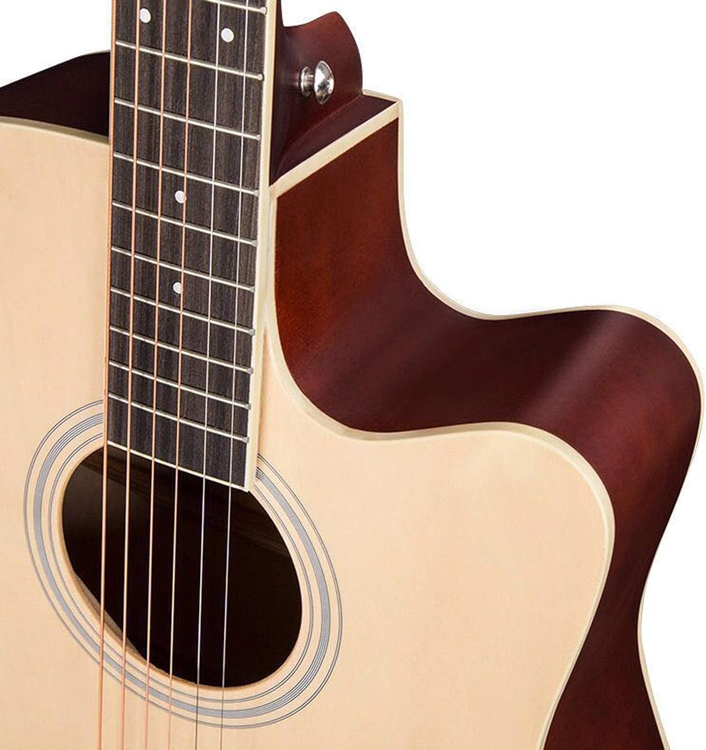 Guitar, Strong Sound Conductivity, More Stable Sound, Closed Knob, Comfortable Grip, Suitable for Beginners and Boys (Size:38 inches-B,Color:A)