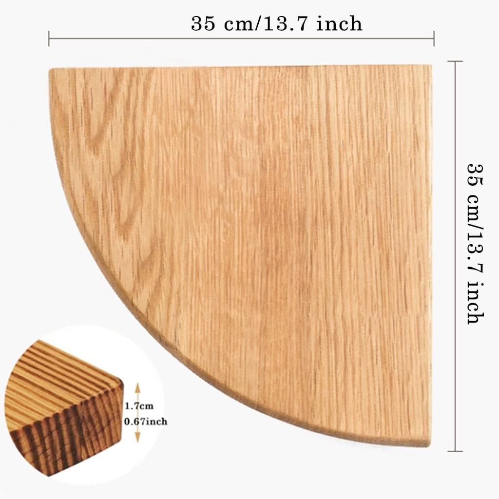 Open Shelf / Storage Rack Wall Mount Corner Shelf, Floating Shelf Wood Wall Bracket, Round Edge Hanging Wall Shelf Wall Floating Display Bookshelf Decorative Embellishment Bedroom ( Color : Brown-9.8