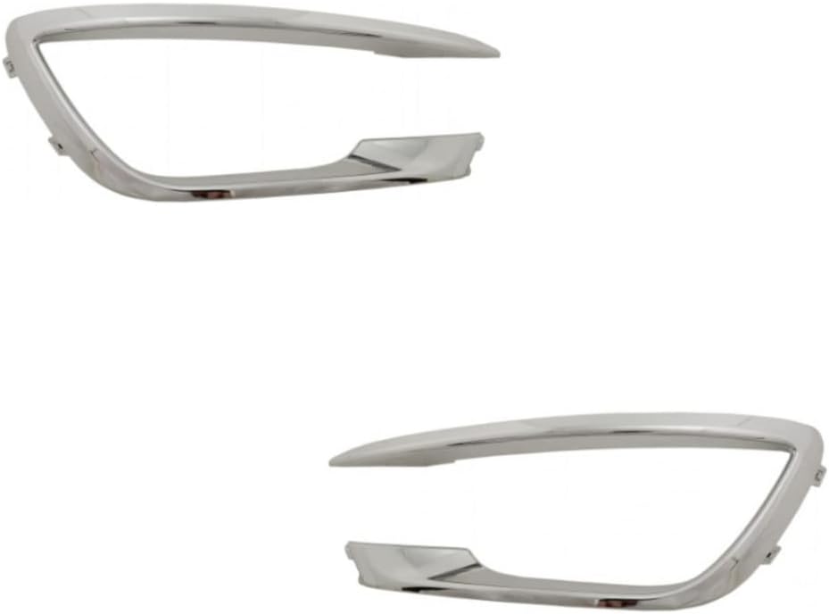 for Lincoln MKZ 2017 2018 2019 2020 Fog Light Trim Driver and Passenger Side | Pair | Front | Outer | Made of ABS Plastic | Chrome | Replacement for FO1046105, FO1047105 | HP5Z15266AB, HP5Z15266AA