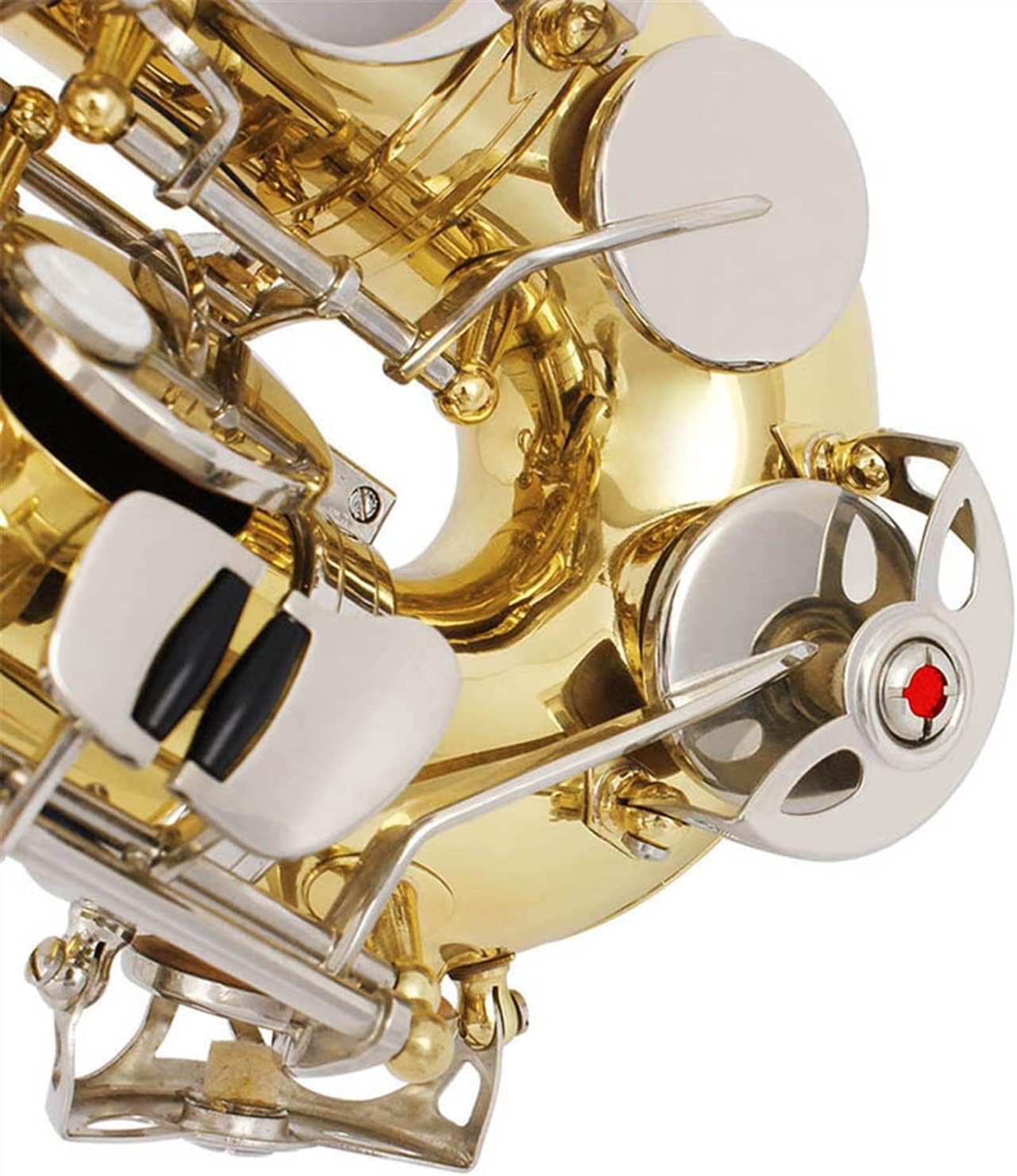 KESHUO EB Alto Saxophone Brass Lacquered Gold E Flat Sax Musical Woodwind Instrument with Case Mouthpiece Accessories Brass Sax Beginners Kit