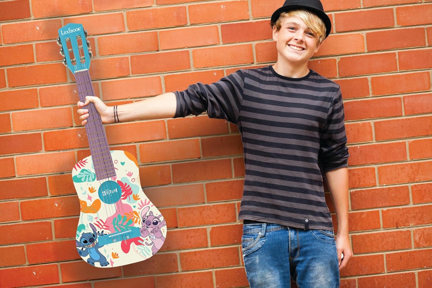 Lexibook, Disney Stitch, My First Wooden Acoustic Guitar, 6 Nylon Strings, 78 cm (30