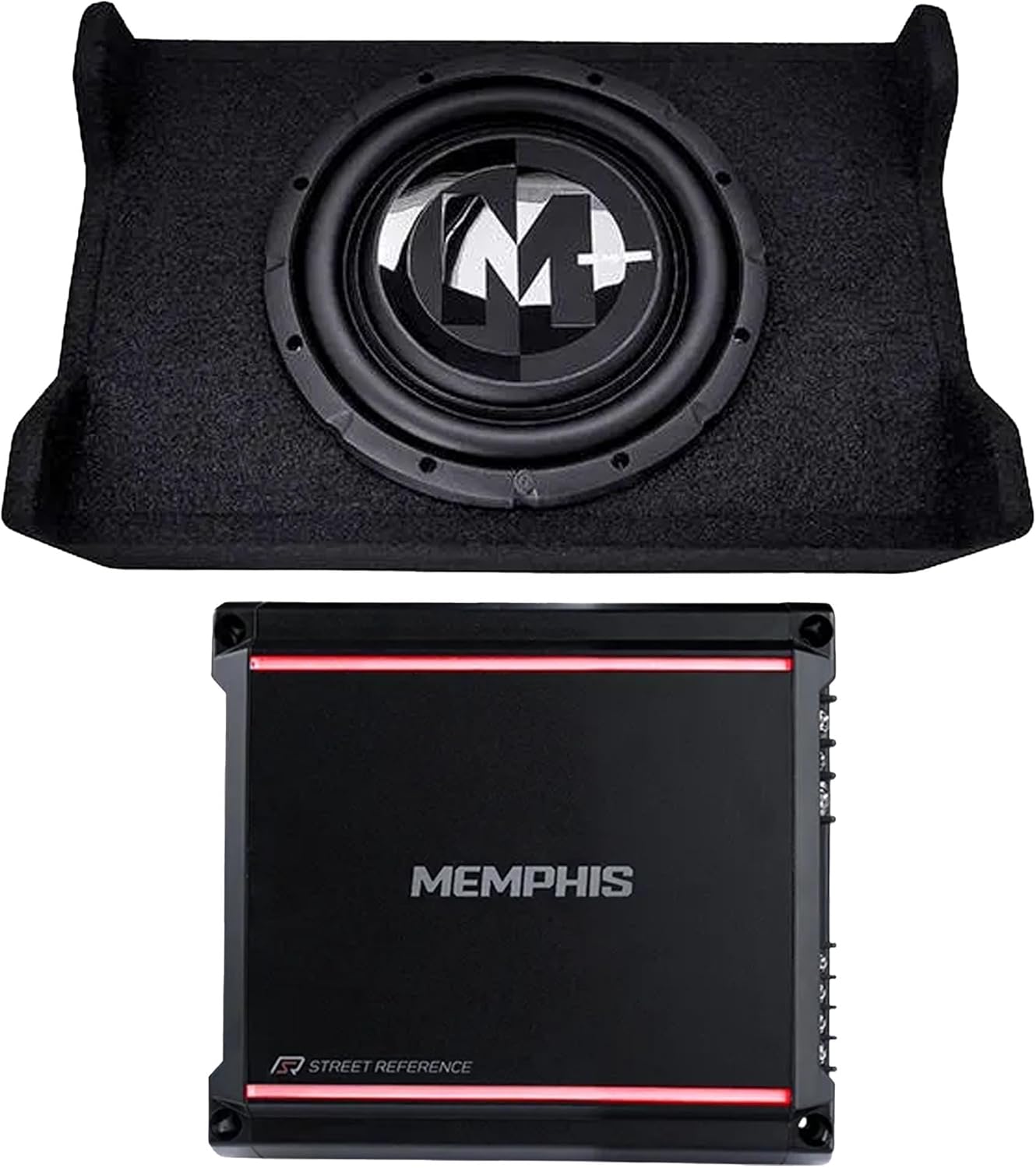 Memphis Audio PRXSE10S2 PR Shallow Single 10” Loaded Enclosure with Memphis 600W Mono Amplifier