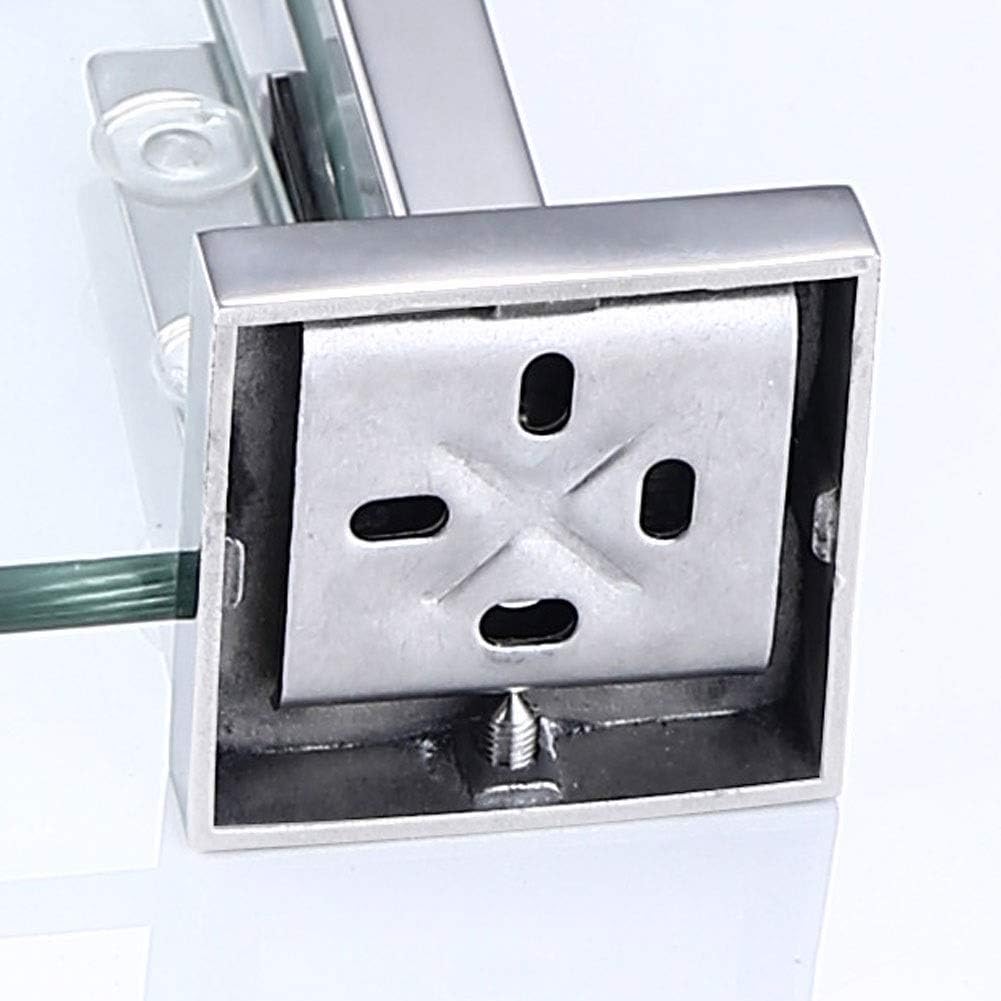 AGYH Bathroom Shelf Stainless Steel Bathroom Storage Rack Glass Wall Mount (40cm, 50cm, 60cm) (Size : 60cm)