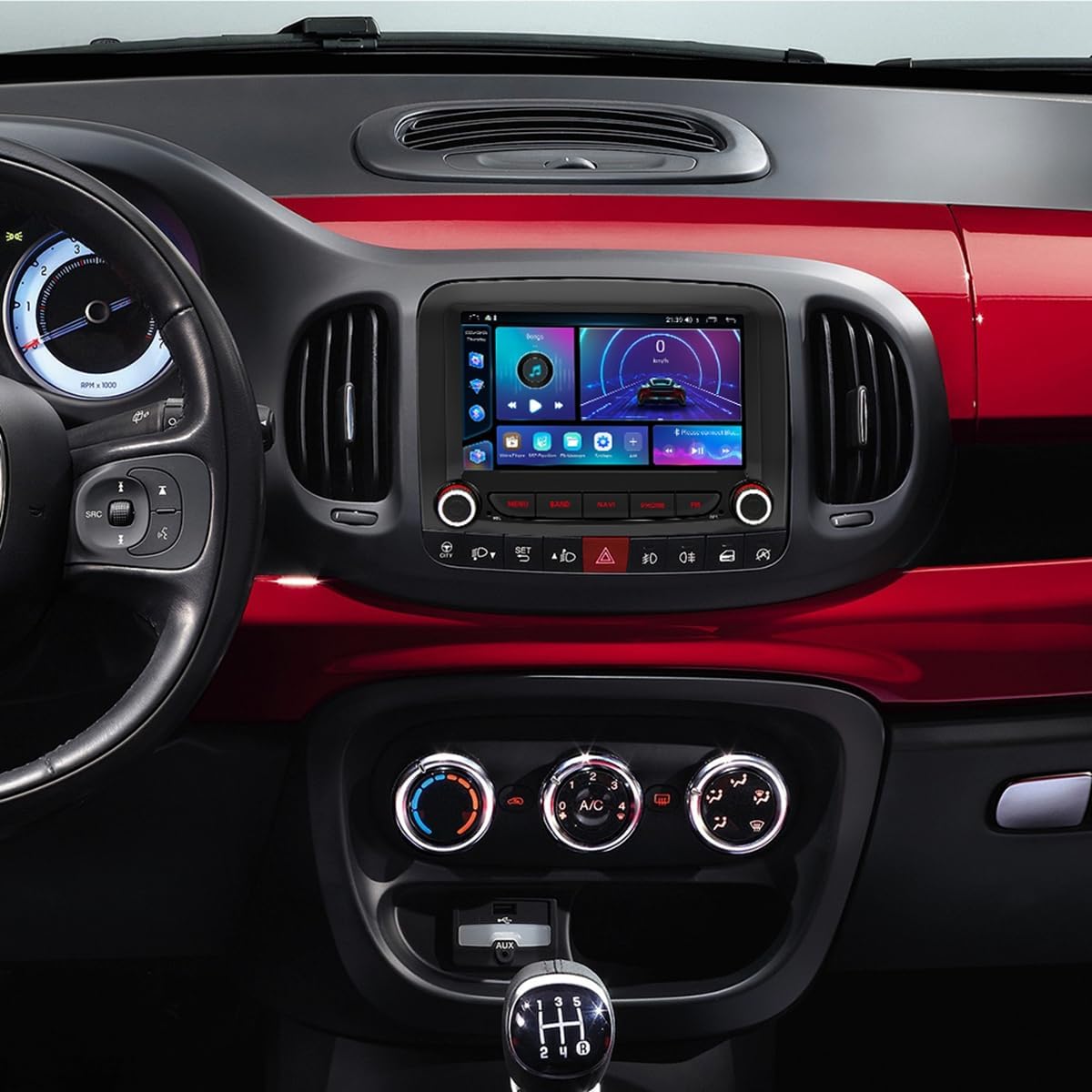 2G+64GB Car Stereo Radio for Fiat 500L 2013-2020：Support Wireless CarPlay Android Auto 7 inch IPS Touchscreen Bluetooth GPS 5GWIFI RDS FM Radio SWC Mirror Link Backup Camera