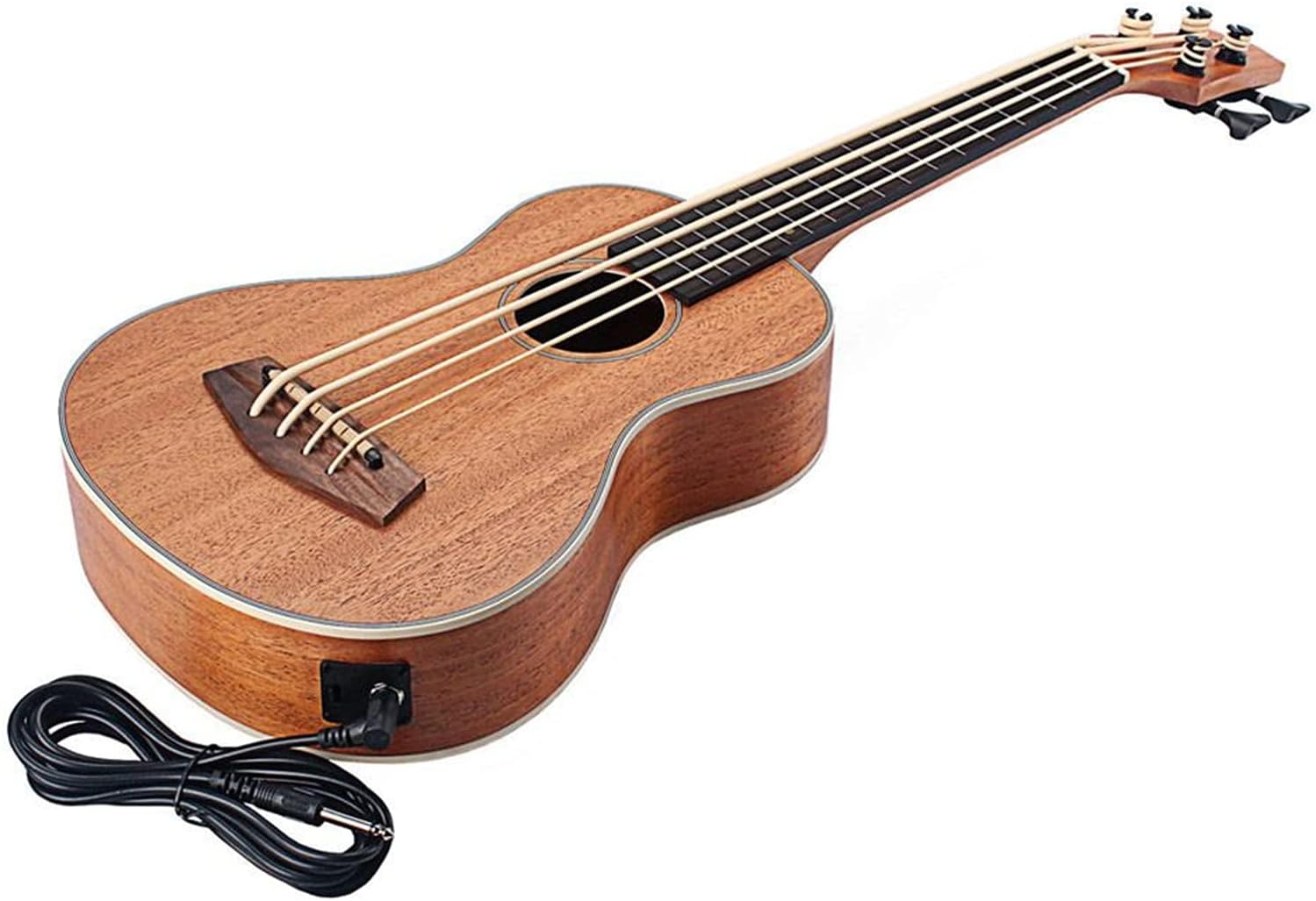 Children Ukulele 30 Inch Electric Ukulele Bass EQ Sapele Retro Closed Button Four Strings Electric Guitar Instrument
