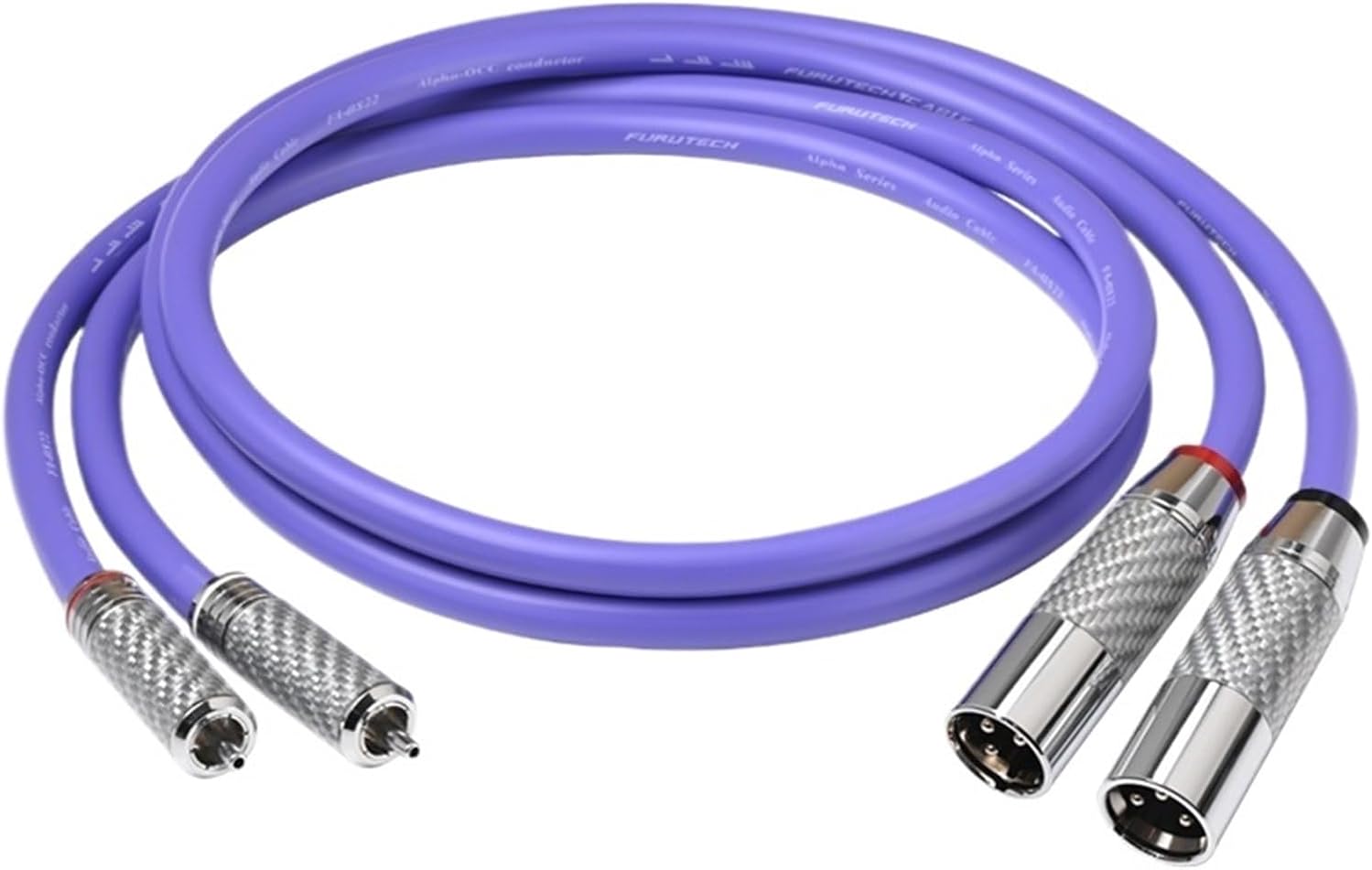 One Pair RCA to XLR Cable for Amplifier Speaker 7N OCC 2RCA Male to 2XLR Male&Female Profesional Audio Cable(2RCA M to 2XLR M,5m)