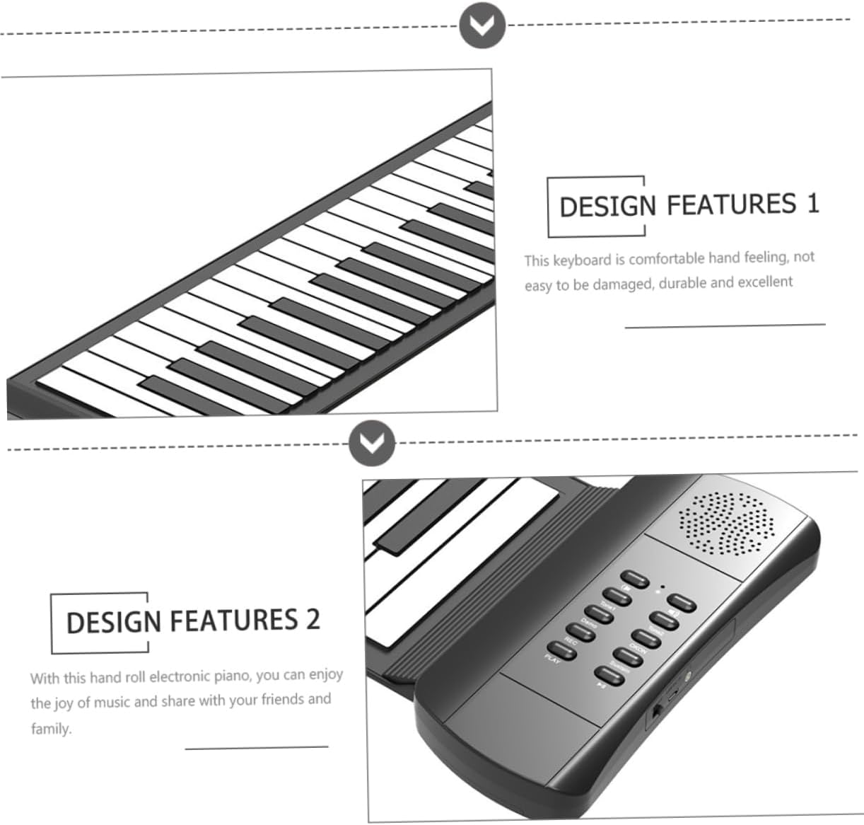 Totority Portable Roll-up Piano with High-fidelity Sound Durable Silicone Material for Beginners Go Musicians Easy to Carry Electronic Keyboard