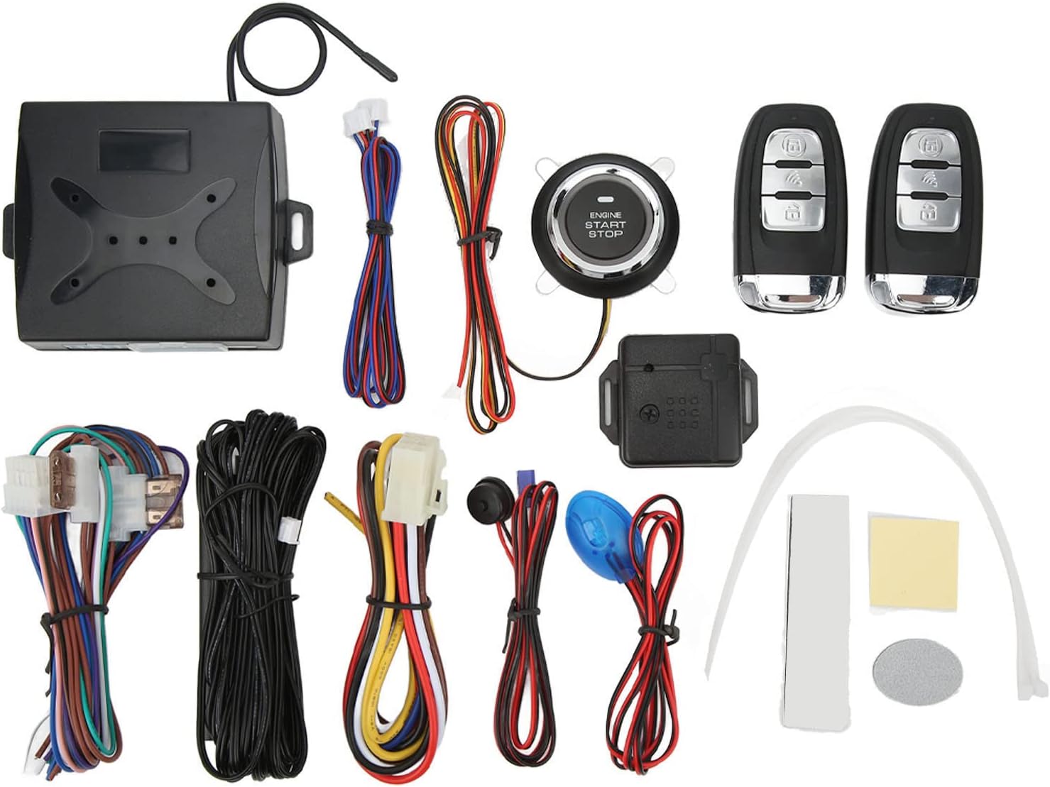 Car Keyless Entry System 12V, ABS Material, Remote Control with LED Warning Light - Smart Anti Theft Protection, Identity Recognition, Easy Use for 12V Vehicles