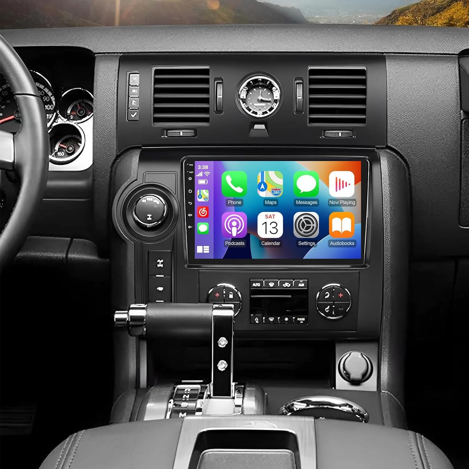 PHEZEN 9 inch Touchscreen Car Stereo Fit for Hummer H2 2008-2009, Android 15 Double Din Car Radio with Carplay & Android Auto in-Dash Navigation BT Mirror Link WiFi Backup Camera 2+64G