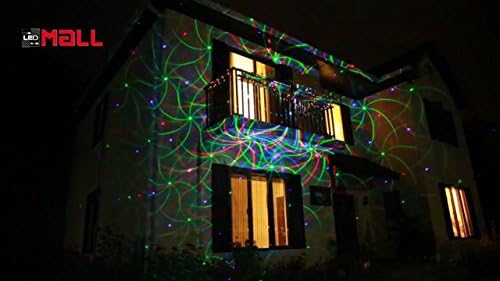 LedMall Motion 8 Patterns in 1 Red, Green, and Blue Outdoor Christmas Laser Lights Projector with remote control and Security Lock