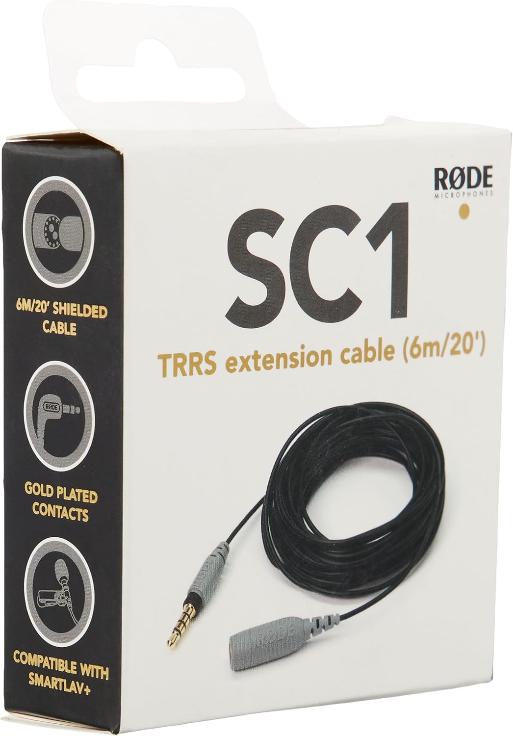 Rode AI-Micro USB Audio Interface,Black & SC1 TRRS Extension Cable For SmartLav+ Microphone, 20 Feet