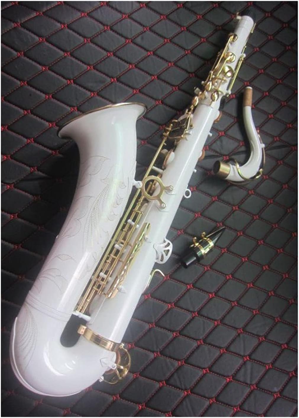 Sax Beginners Kit Tenor Saxophone White Gold Key Bb Musical Instrument Professional Playing Tenor Sax with Case Mouthpiece Wind Instrument