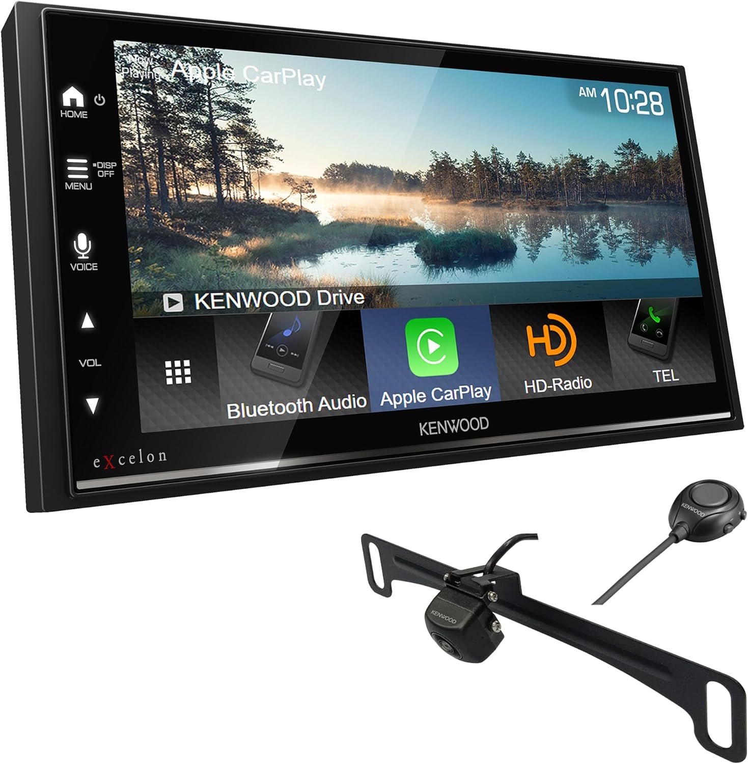 KENWOOD DMX709S eXcelon 6.95-Inch Capacitive Touch Screen, Car Stereo, CarPlay and Android Auto, Bluetooth, AM/FM Radio, SiriusXM | Plus KENWOOD CMOS-320LP Universal Backup Camera