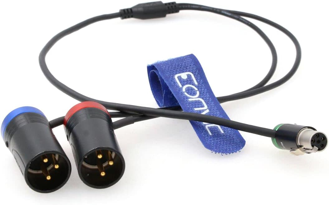Eonvic Low Profile TA5F Mini 5Pin XLR Female to Dual 3Pin XLR Mixer Recorder Cable Audio Y Type Cable for Sound Devices 633 664 688 Zaxcom QRX