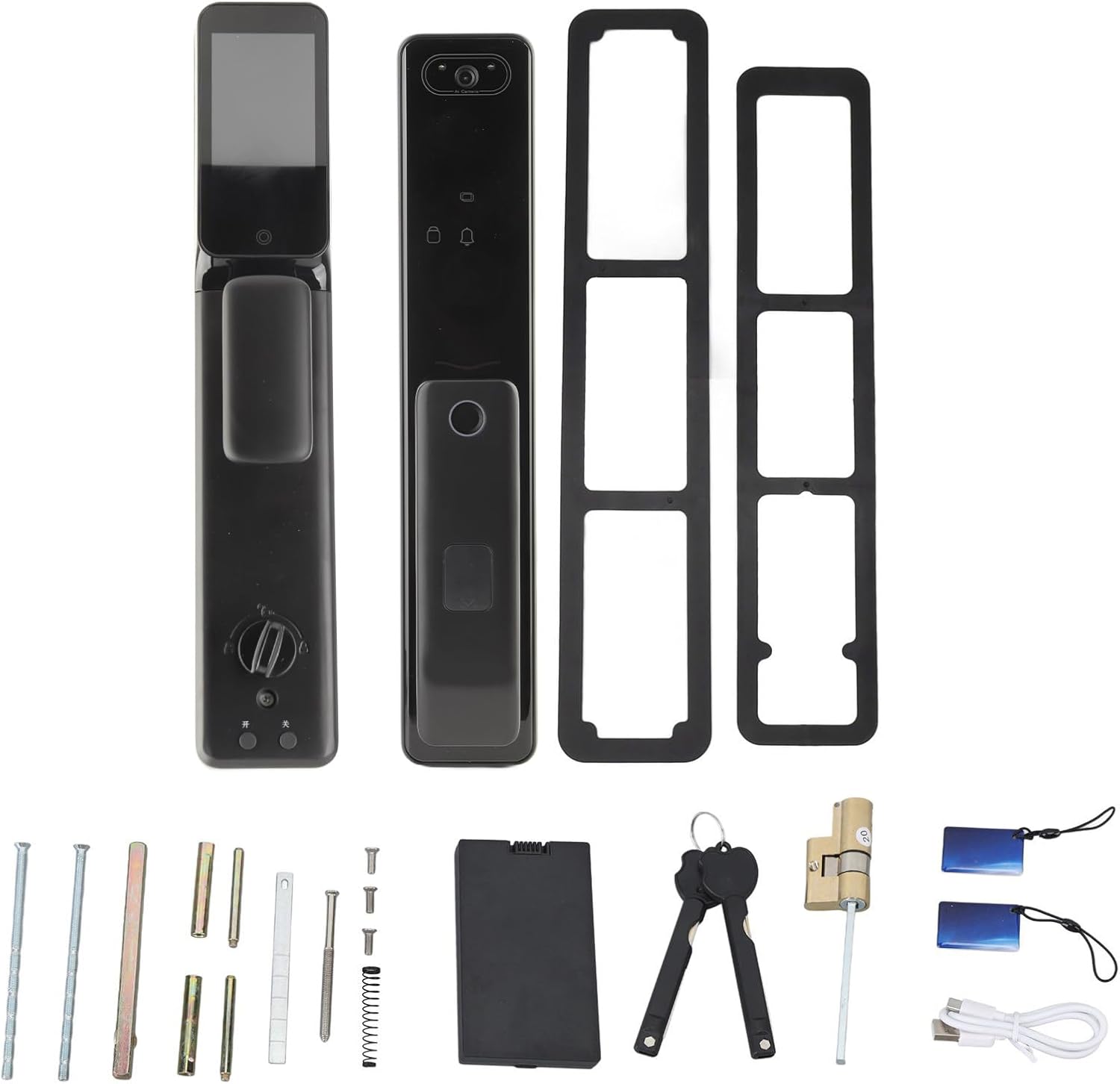 Automatic Smart Lock, Anti Theft Digital Entry Lock with Door Viewer Keyless Fingerprint Unlock for Home Apartments