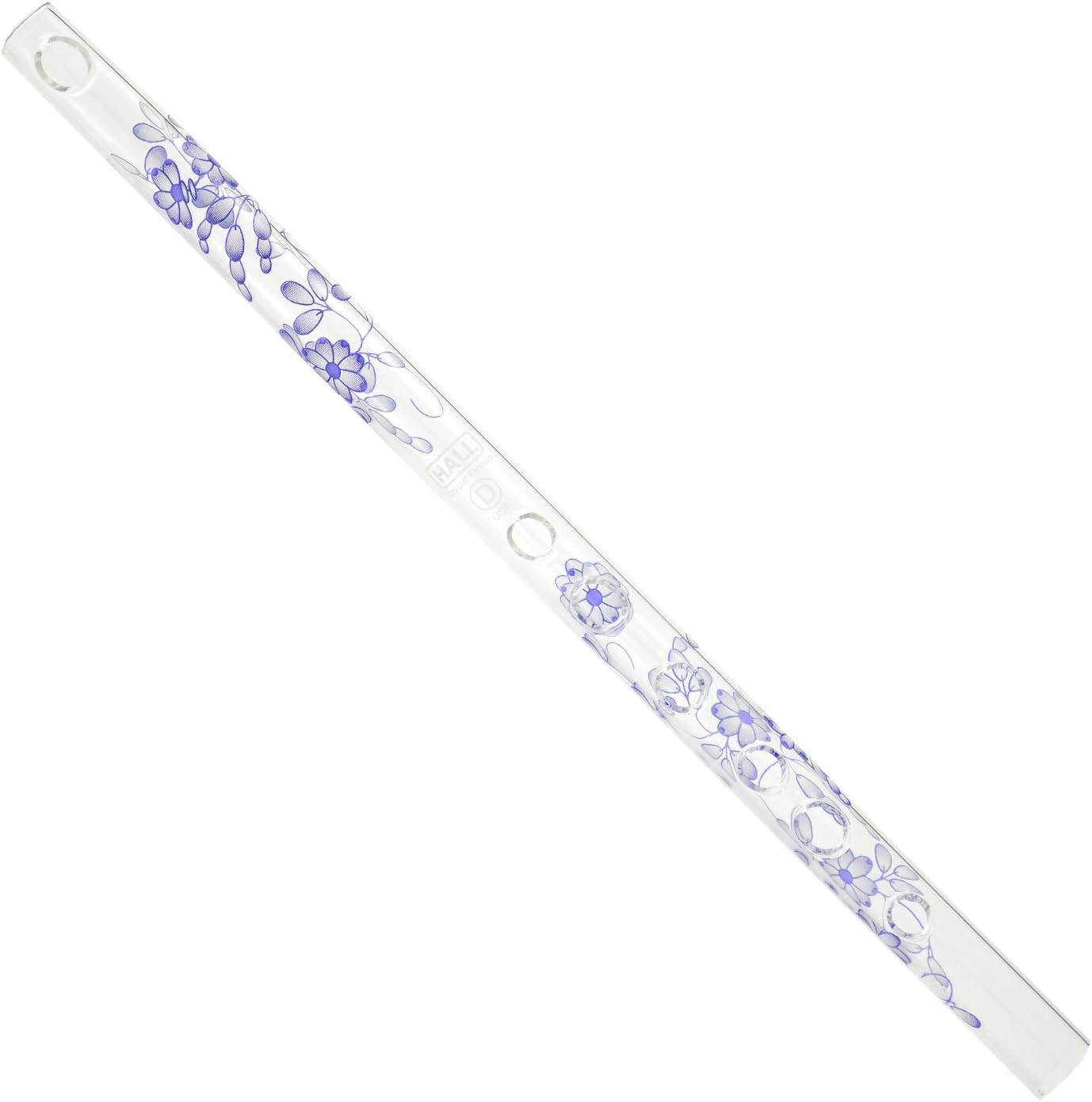 Hall Crystal Flute 12216 - Inline Glass Flute in D - Blue Delft