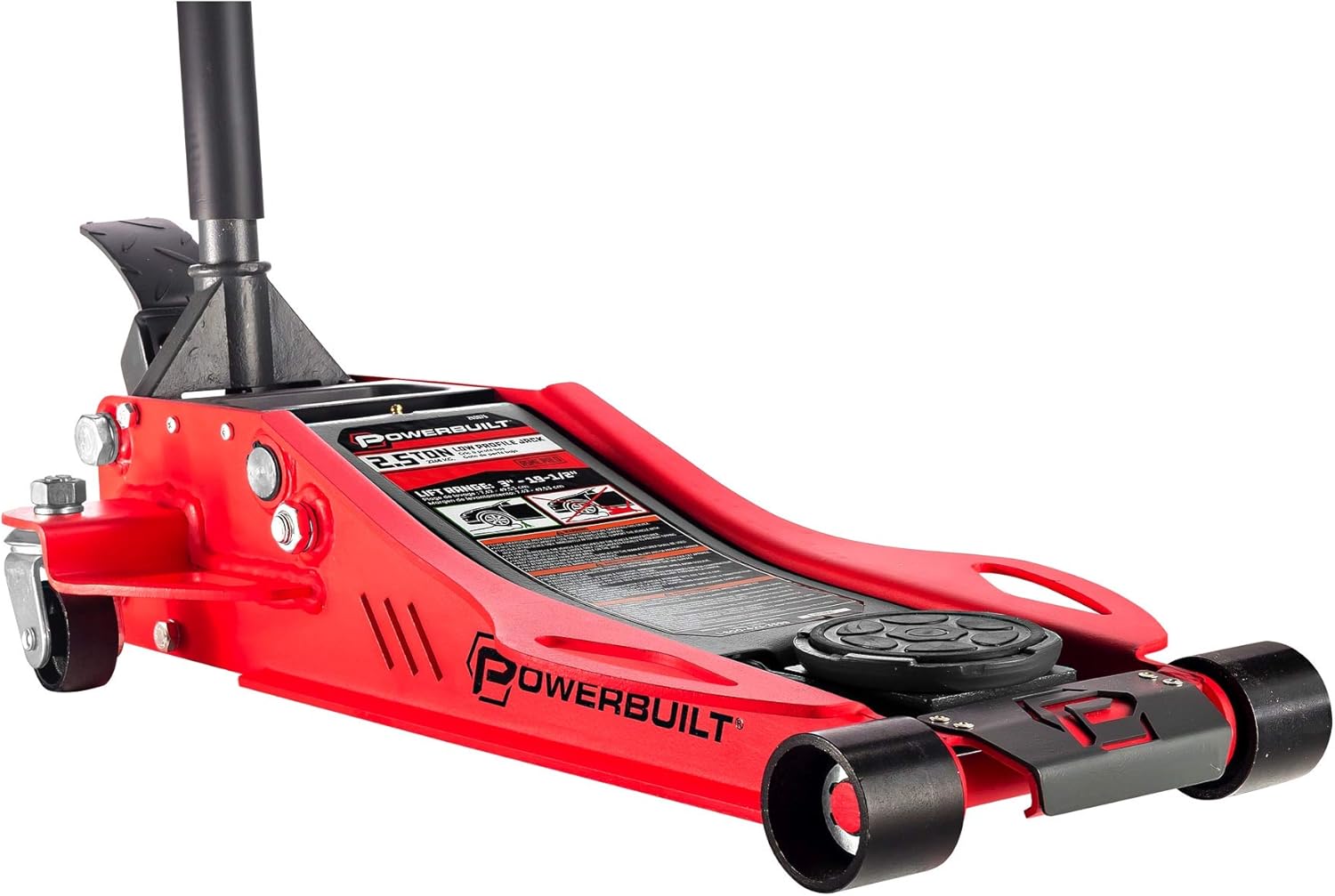 Powerbuilt 2.5 Ton Low Profile Fast Lift Floor Jack – Heavy Duty Dual Piston Quick Pump, 3
