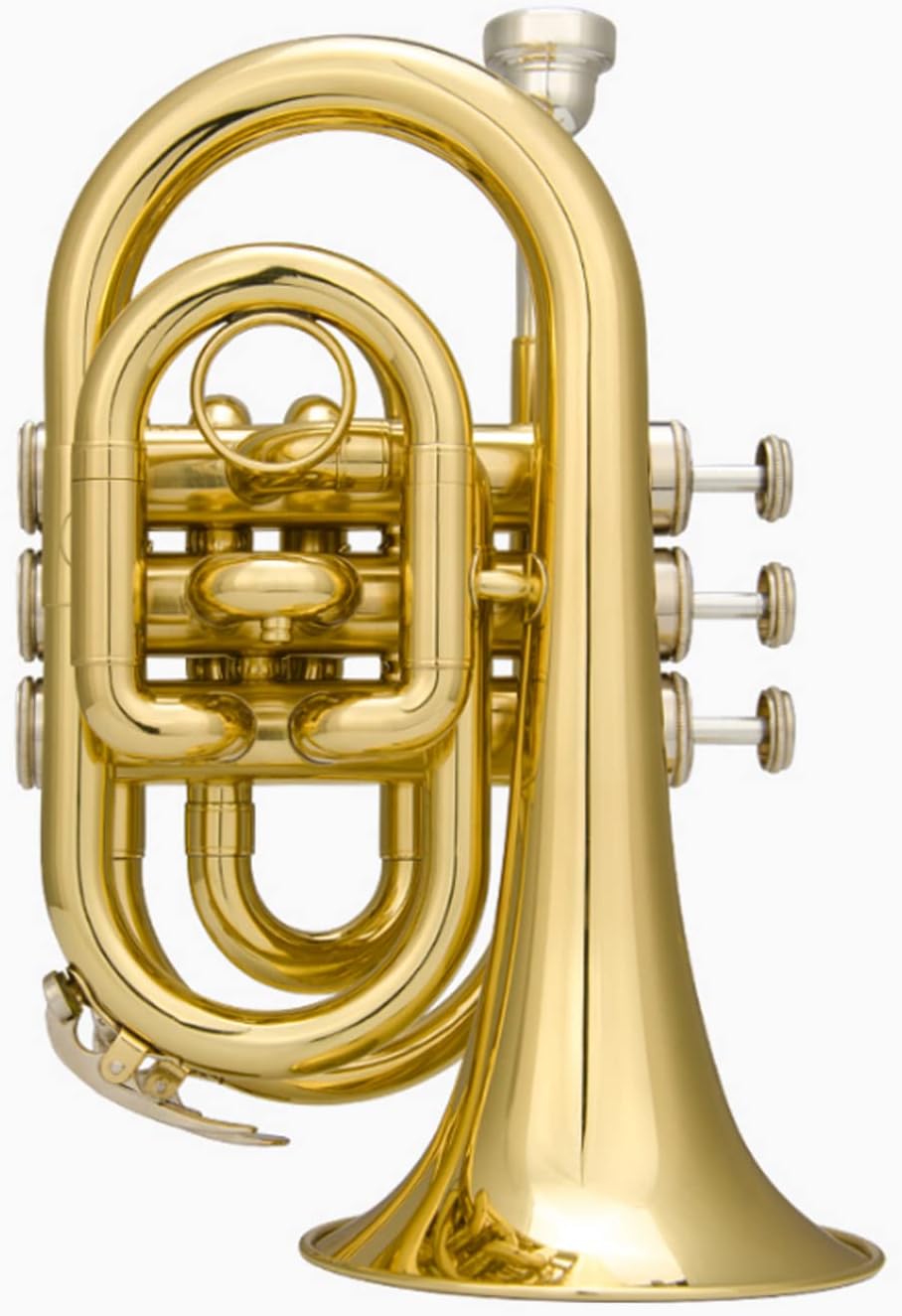 Horn/Portable Trumpet/Palm Number/B Flat Miniature Brass Wind Instrument for Beginners and Advanced Players, School Bands, Junior Orchestras