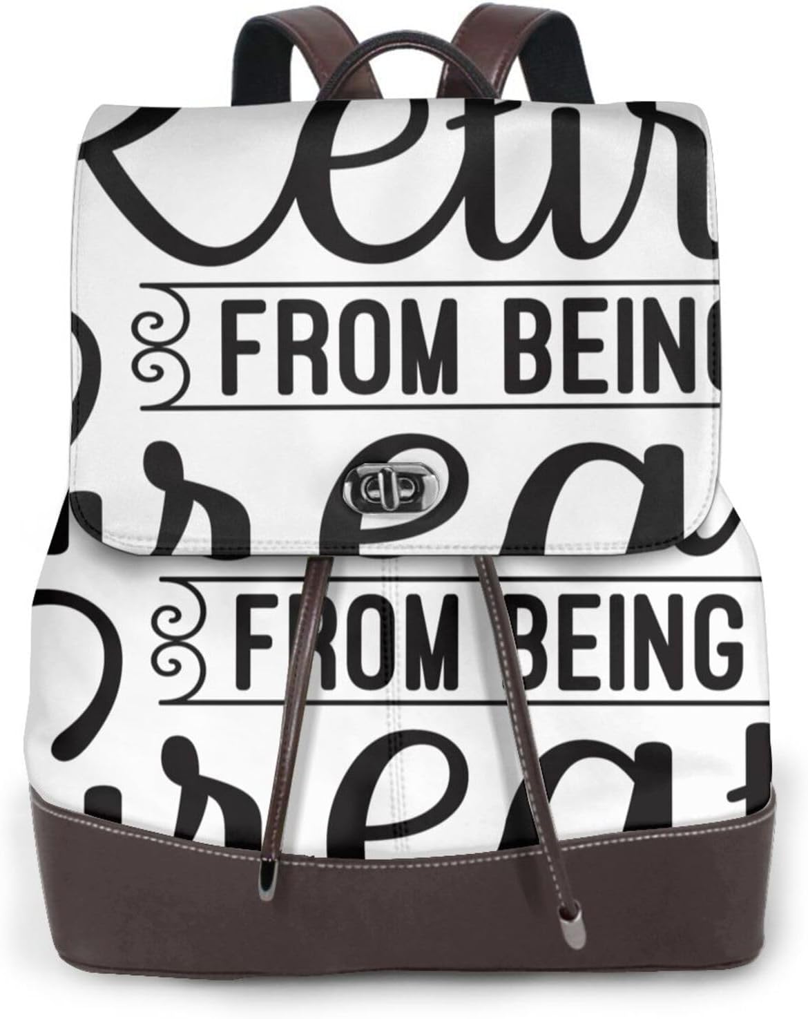 You Can't Retire From Being Great for Womens Backpack Purse Microfiber PU Anti-theft Large Fashion Designer Travel Bag Ladies Shoulder Bags