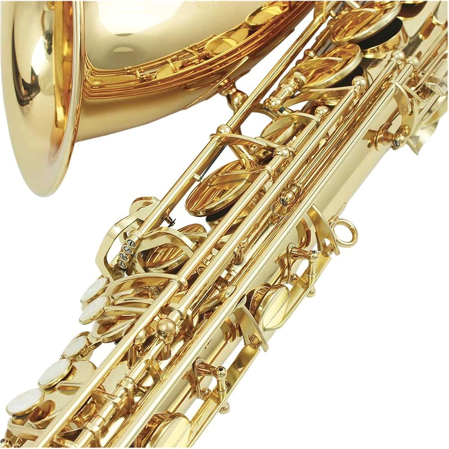Brass Bb Tenor Saxophone Sax Carved Pattern Pearl White Shell Buttons Wind Instrument with Case Student Saxophone
