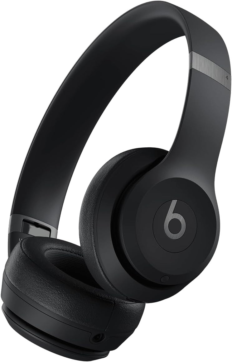 Beats Solo 4 - Wireless Bluetooth On-Ear Headphones, Apple & Android Compatible, Up to 50 Hours of Battery Life - Matte Black (Renewed)